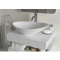 Vasca Scuro 600mm Wall Hung Basin Shelf - White Marble  - 4