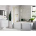 Vasca 815x1500mm L Shape Bath Screen (6mm) - Brushed Brass - 0