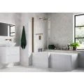 Vasca 815x1500mm L Shape Bath Screen (6mm) - Brushed Bronze - 0