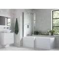 Vasca 815x1500mm L Shape Bath Screen (6mm) - Chrome - 0