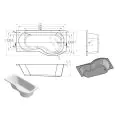 Vasca P-Shape 1700x700-850x410mm 0TH Shower Bath Panel & Screen (RH) - 1