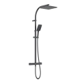 Bristan Qubo Thermostatic Bar Shower with Rigid Riser Black QB SHXDIVCTFF BLK - 0