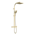 Bristan Quadrato Safe Touch Adjustable Thermostatic Rigid Riser Bar Shower Brushed Brass QD SHXDIVCTFF BB - 0
