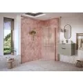 Envy Trend 1000mm Fluted Wetroom Panel & Support Bar - Brushed Bronze - 0