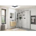 Envy Trend 800mm Wetroom Side Panel & Arm - Black - 1