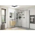 Envy Trend 760mm Wetroom Side Panel & Arm - Black - 1