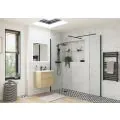 Envy Trend 700mm Wetroom Side Panel & Arm - Black - 0