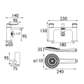 Bristan Saffron Bath Shower Mixer Black SAF BSM BLK - 1