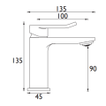 Bristan Saffron Small Basin Mixer with Clicker Waste Black SAF ES SMBAS BLK - 1