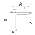 Bristan Saffron Small Basin Mixer with Clicker Waste Chrome SAF ES SMBAS C - 1