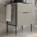 Vasca Sicily 610mm Wall Hung 2 Drawer Basin Unit & 1TH Basin - Matt Latte  - 2