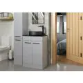 Vasca Forte 350mm Floor Standing 2 Door Tall Unit - Grey Gloss - 1