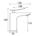 Bristan Tangram 1 Hole Bath Filler Brushed Brass TAN 1HBF BB *1 LEFT* - 1