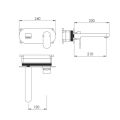 Abacus Ki Wall Mounted Basin Mixer Chrome TBTS-052-1602 - 1