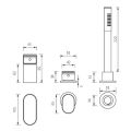 Abacus Ki Deck Mounted Bath Shower 3TH Matt Black TBTS-055-3203 - 1