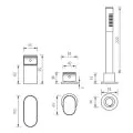 Abacus Ki Deck Mounted Bath Shower 3TH Matt Black TBTS-055-3203 - 1