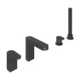 Abacus Ki Deck Mounted Bath Shower 4TH Matt Black TBTS-055-3204 - 0