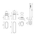 Abacus Ki Deck Mounted Bath Shower 4TH Matt Black TBTS-055-3204 - 1