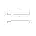 Abacus Ki Wall Mounted Bath Spout Matt Black TBTS-055-3802 - 1
