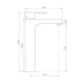 Abacus Ki Tall Basin Mixer Brushed Nickel TBTS-057-1402 - 1