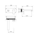 Abacus Ki Wall Mounted Basin Mixer Brushed Nickel TBTS-057-1602 - 1