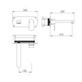 Abacus Ki Wall Mounted Basin Mixer Brushed Bronze TBTS-058-1602 - 1