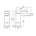 Abacus Plan Chrome Mono Basin Mixer TBTS-26-1202 - 1