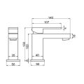 Abacus Plan Chrome Mini Mono Basin Mixer TBTS-26-1204 - 1