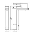 Abacus Plan Chrome Tall Mono Basin Mixer TBTS-26-1402 - 1