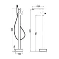 Abacus Plan Chrome Free Standing Bath Shower Mixer TBTS-26-3602  - 1