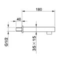 Abacus Plan Chrome Bath Spout TBTS-26-3802 - 1