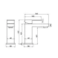 Abacus Plan Mono Basin Mixer Matt Black TBTS-265-1202 - 1