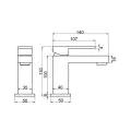 Abacus Plan Mini Mono Basin Mixer Matt Black TBTS-265-1204 - 1