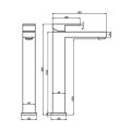 Abacus Plan Tall Mono Basin Mixer Matt Black TBTS-265-1402 - 1