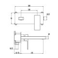 Abacus Plan Wall Mounted Basin Mixer Matt Black TBTS-265-1602 - 1