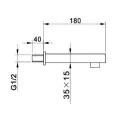 Abacus Plan Wall Mounted Bath Spout Matt Black TBTS-265-3802 - 1