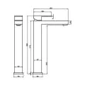 Abacus Plan Tall Mono Basin Mixer Brushed Nickel TBTS-267-1402 - 1