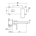 Abacus Plan Wall Mounted Basin Mixer Brushed Nickel TBTS-267-1602 - 1