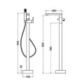 Abacus Plan Freestanding Bath Shower Mixer Brushed Nickel TBTS-267-3602 - 1