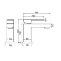 Abacus Plan Mini Mono Basin Mixer Brushed Bronze TBTS-268-1204 - 1