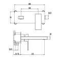 Abacus Plan Wall Mounted Basin Mixer Brushed Bronze TBTS-268-1602 - 1