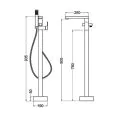 Abacus Plan Freestanding Bath Shower Mixer Brushed Bronze TBTS-268-3602 - 1
