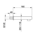 Abacus Plan Wall Mounted Bath Spout Brushed Bronze TBTS-268-3802 - 1