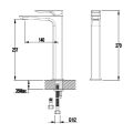 ABACUS LOGIC CHROME TALL MONO BASIN MIXER (TBTS-33-1402) - 1