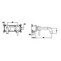 Abacus ISO Chrome Wall Mounted Basin Mixer TBTS-34-1602 - 1