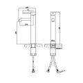 Abacus Iso Tall Mono Basin Mixer Brushed Nickel TBTS-347-1402 - 1