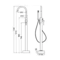 Abacus Iso Freestanding Bath Shower Mixer Brushed Nickel TBTS-347-3602 - 1