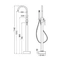 Abacus Iso Freestanding Bath Shower Mixer Brushed Bronze TBTS-348-3602 - 1