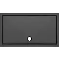 Envy 40mm Low Profile 1700x800mm Rectangular Tray & Waste - Matt Black - 1
