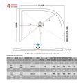 Envy 25mm Ultra-Slim 1200mm x 900mm Offset Quadrant Tray & Waste (RH) - 1
